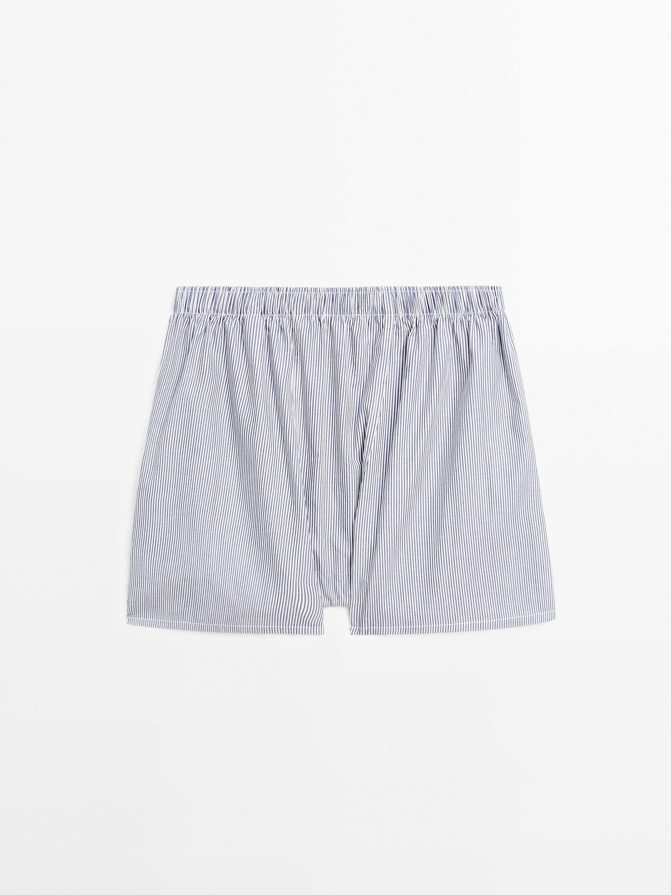 Striped print boxers